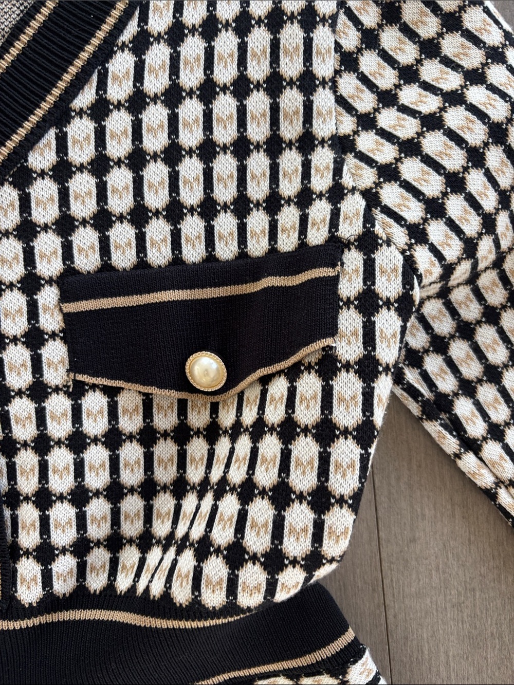 D|W Knit Tweed-Style Button Front Dress - Picture 7 of 15